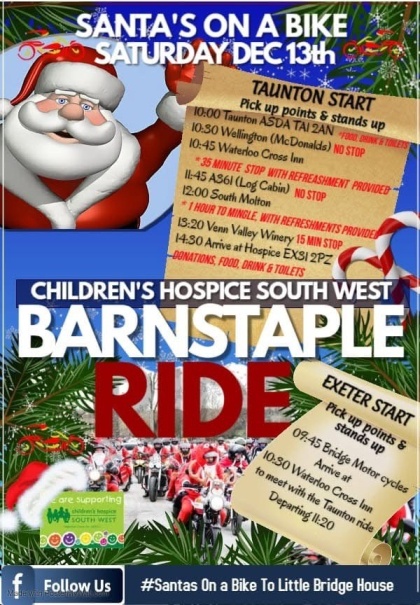 Santas On A Bike 2025 Taunton to Barnstaple